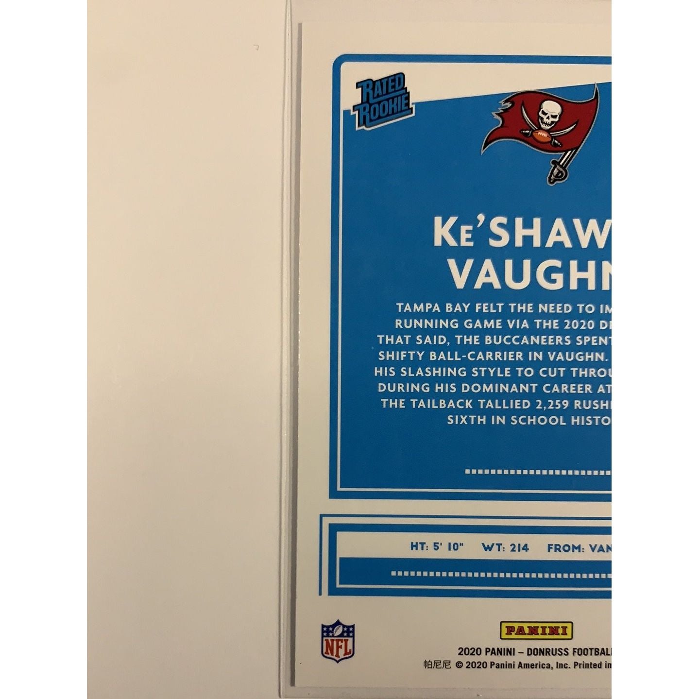 2020 Donruss Ke’Shawn Vaughn Blue Press Proof Rated Rookie | Local Legends Cards & Collectibles