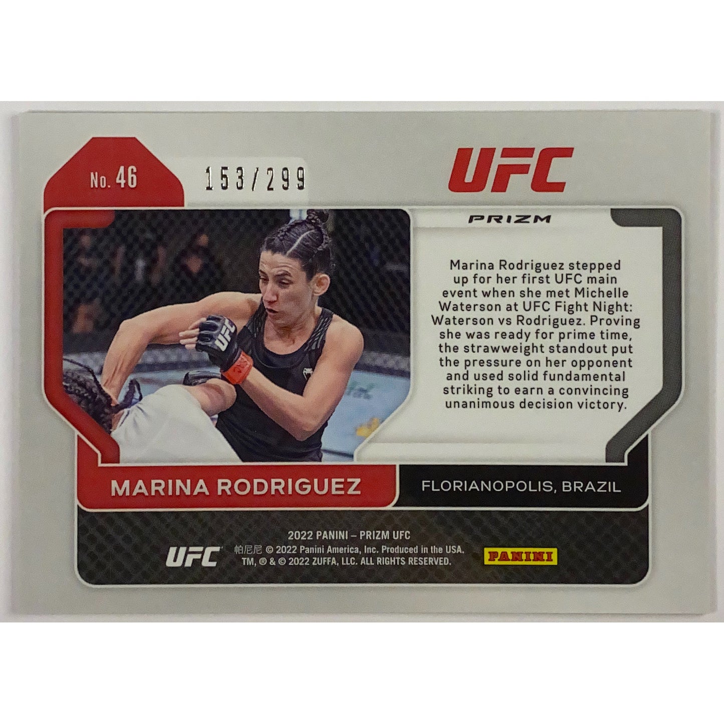 2022 Panini Prizm Marina Rodriguez Red Holo Prizm 153/299 | Local Legends Cards & Collectibles