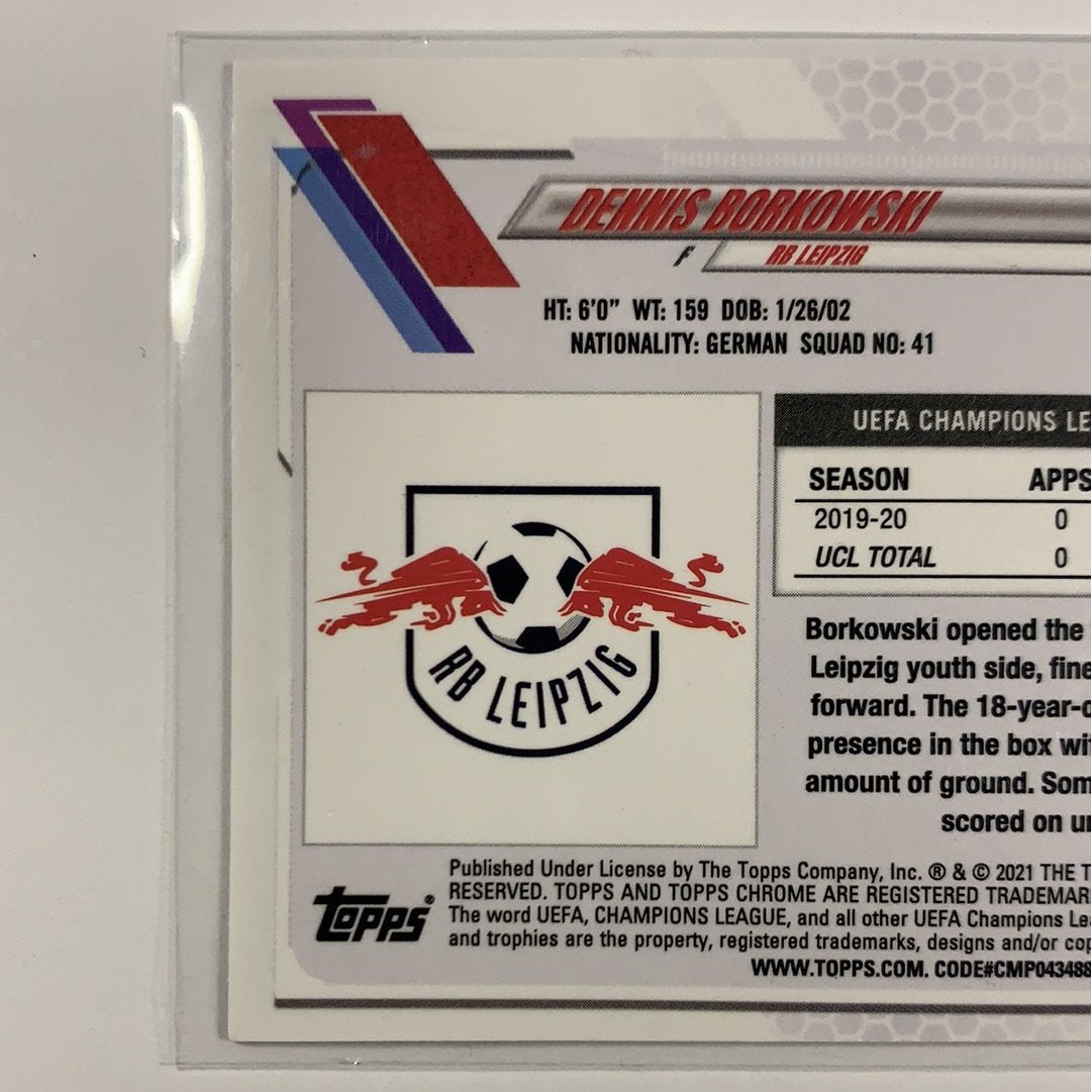 2021 Topps Chrome UEFA Dennis Borkowski RC Speckle Refractor | Local Legends Cards & Collectibles