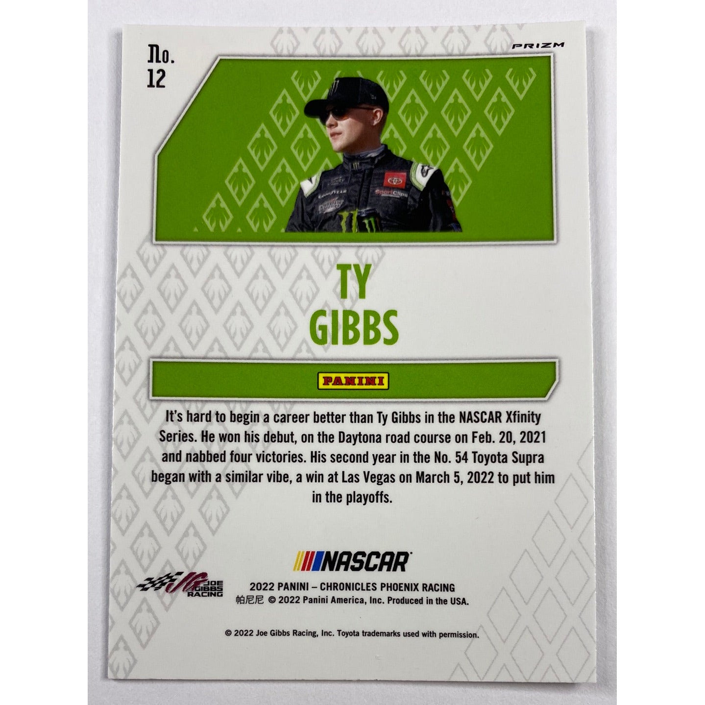 2022 Chronicles Phoenix Ty Gibbs Silver Holo Prizm | Local Legends Cards & Collectibles