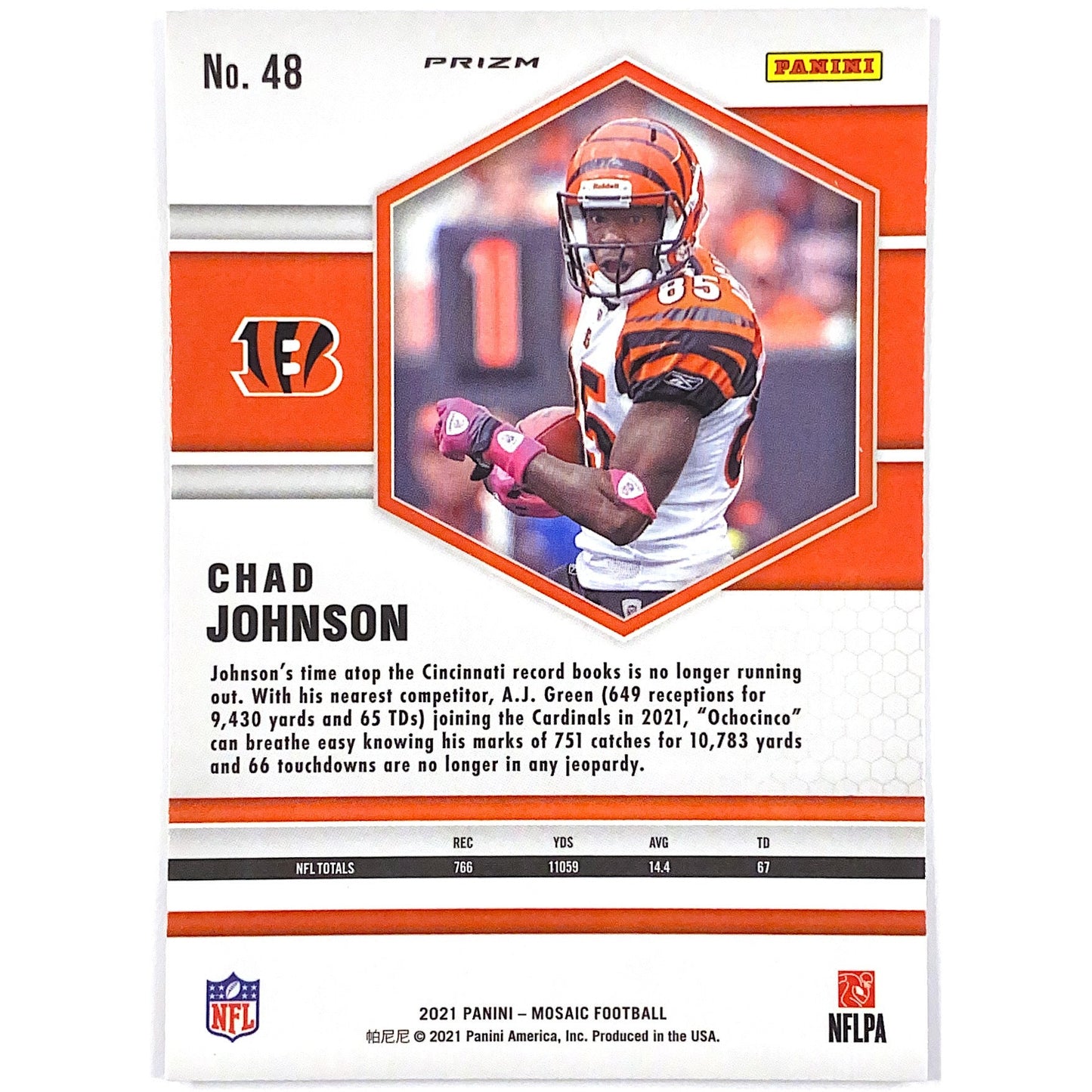 2021 Mosaic Chad Johnson Green Mosaic Prizm | Local Legends Cards & Collectibles
