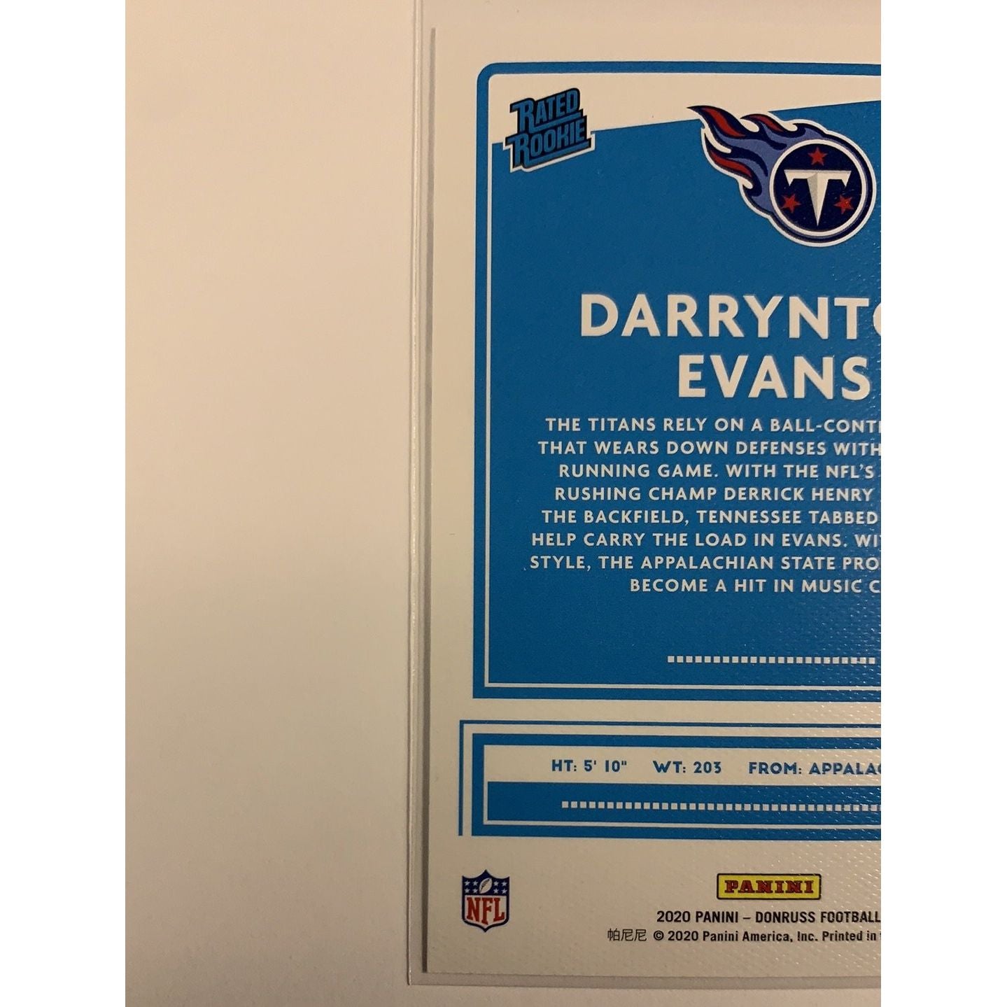 2020 Donruss Darrynton Evans Canvas Rated Rookie | Local Legends Cards & Collectibles