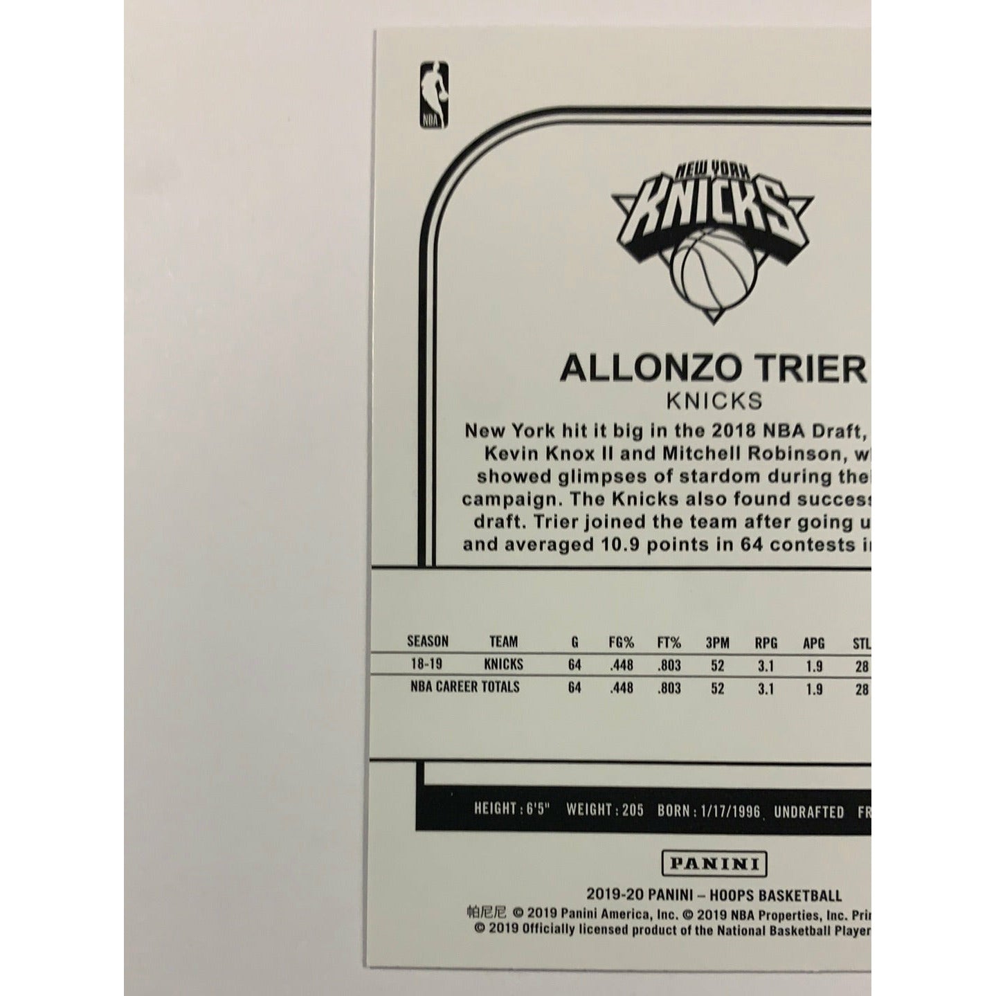 2019-20 Hoops Allonzo Trier Purple Parallel | Local Legends Cards & Collectibles
