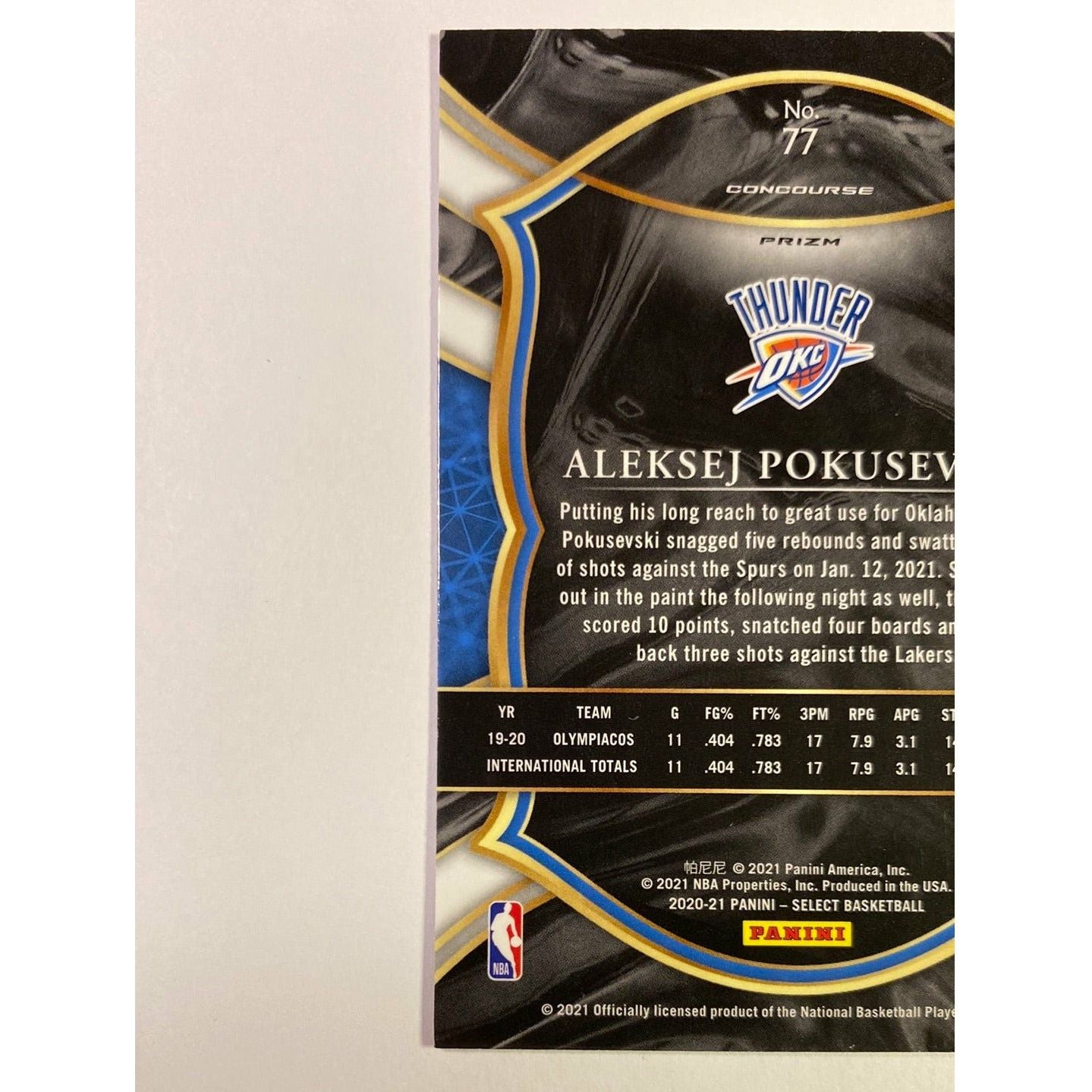 2020-21 Select Aleksej Pokusevski Concourse Level Red Yellow Shimmer Prizm RC | Local Legends Cards & Collectibles