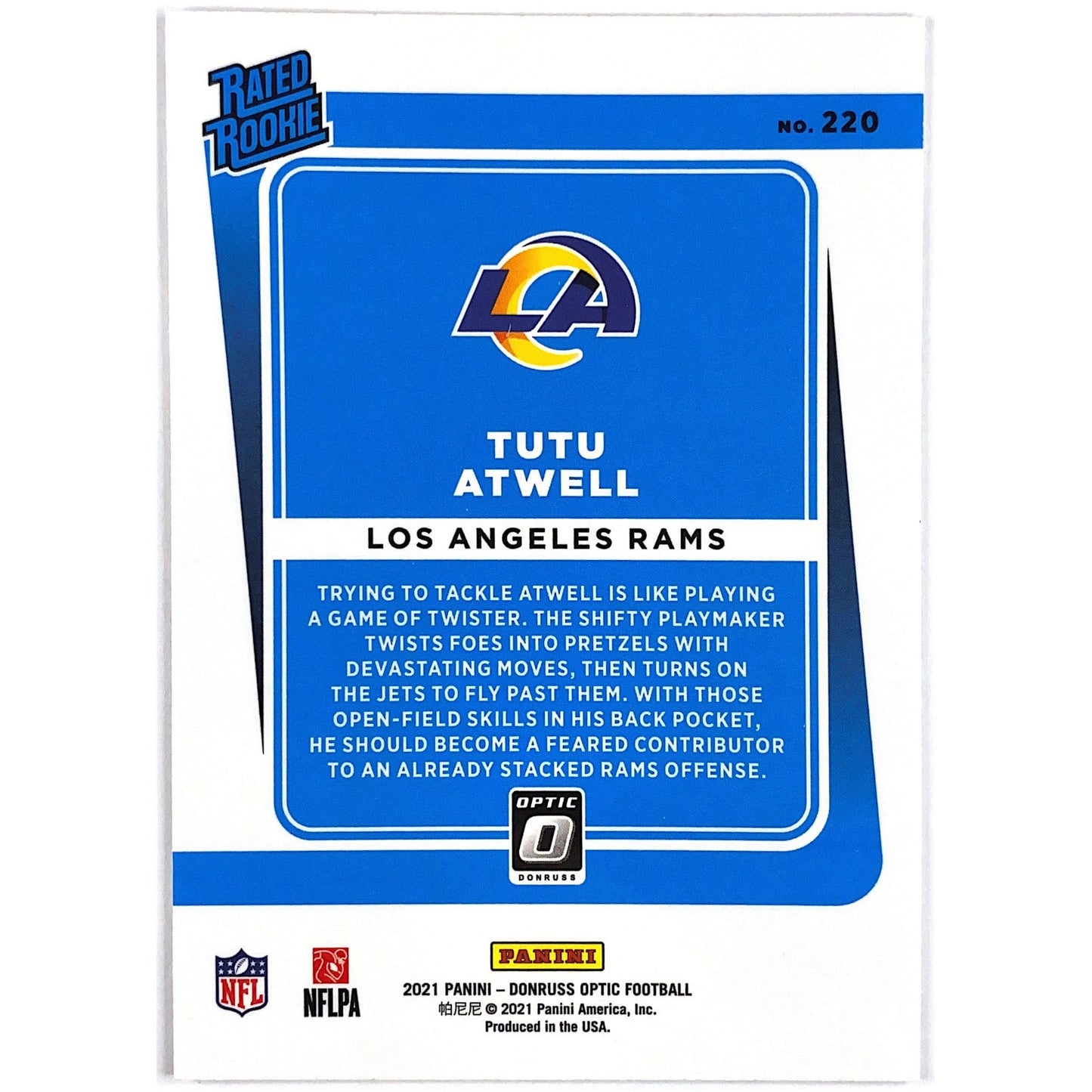 2021 Donruss Optic Tutu Atwell Rated Rookie | Local Legends Cards & Collectibles