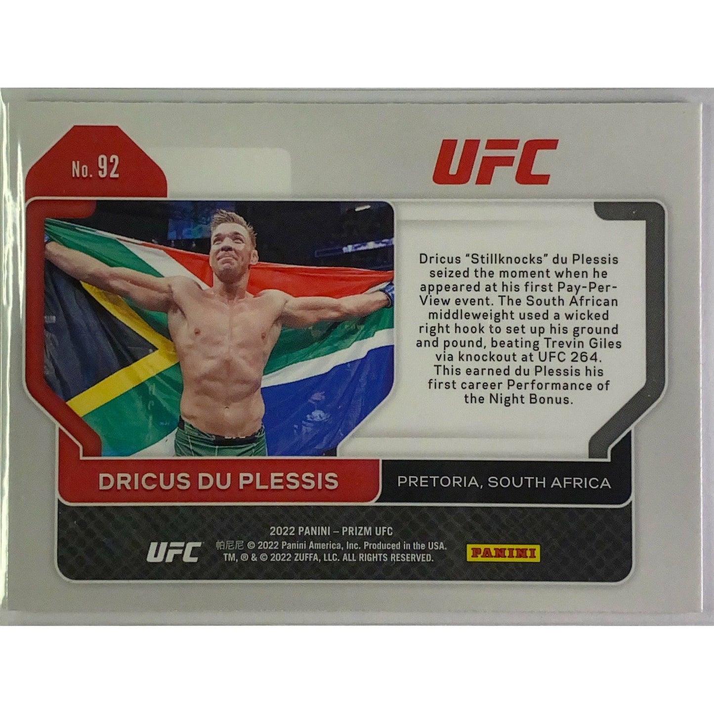 2022 Panini Prizm Dricus Du Plessis RC | Local Legends Cards & Collectibles