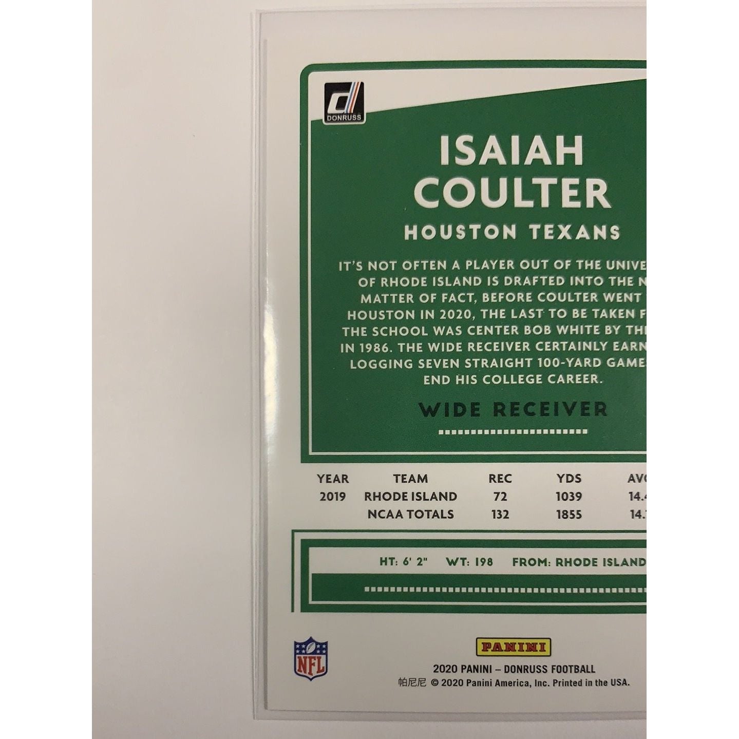 2020 Donruss Isaiah Coulter RC | Local Legends Cards & Collectibles