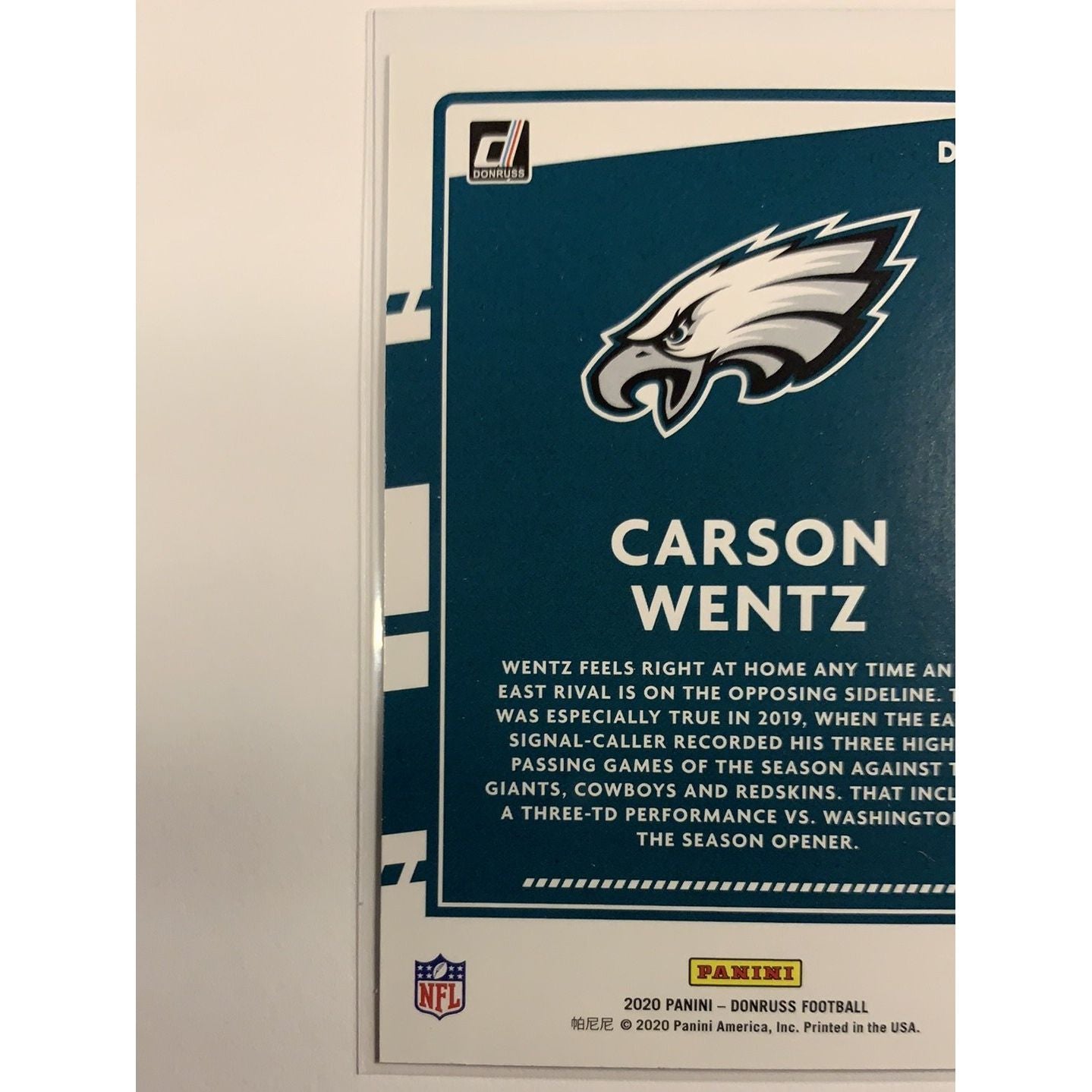 2020 Donruss Carson Wentz Dominators | Local Legends Cards & Collectibles
