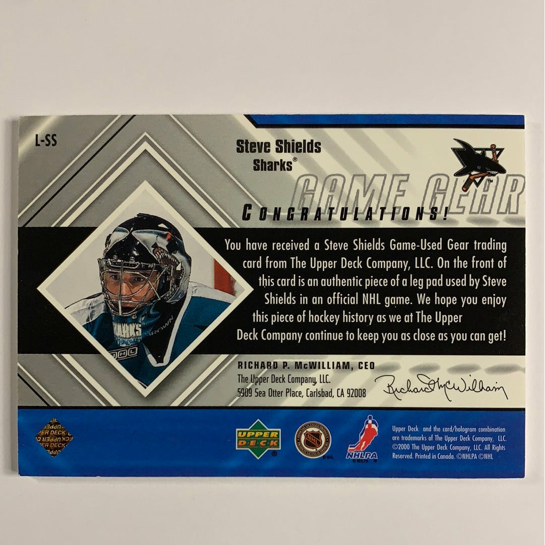 1999-2000 Black Diamond Steve Shields Game Gear | Local Legends Cards & Collectibles