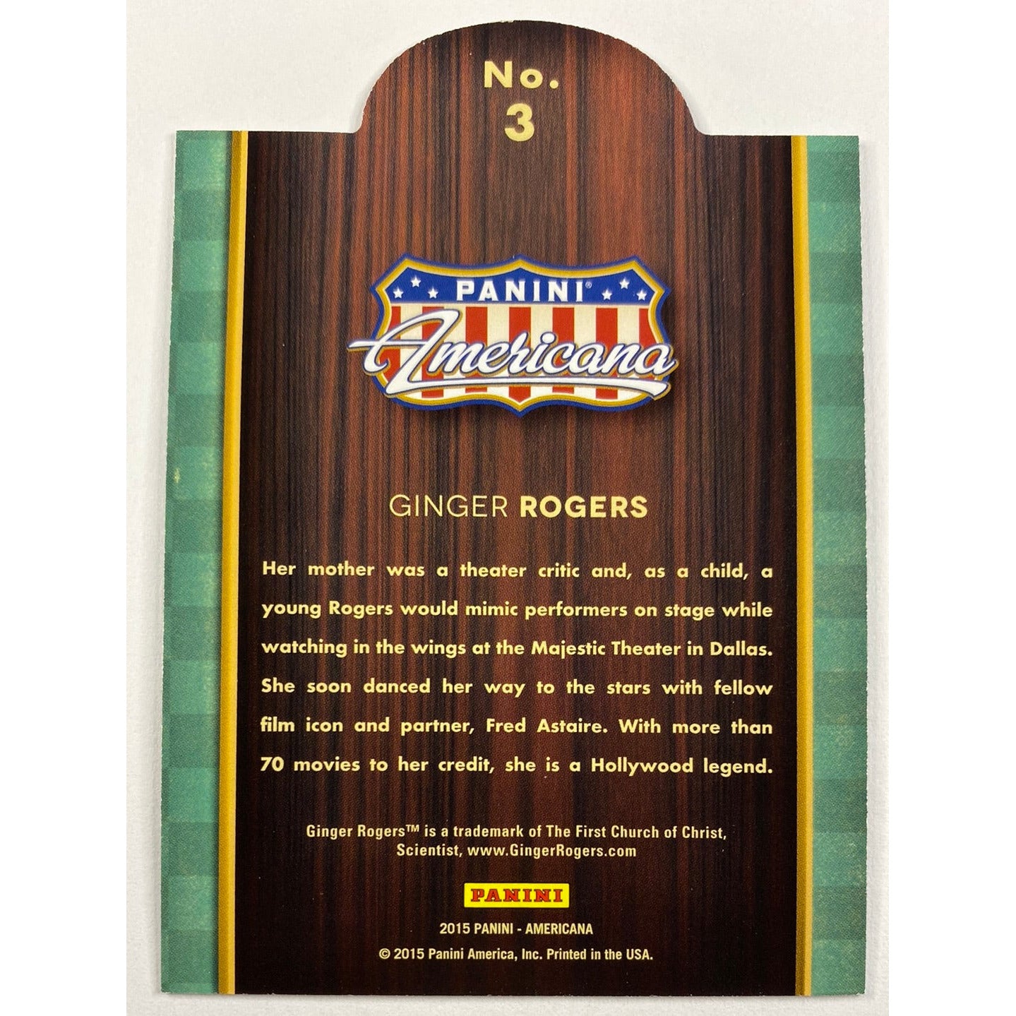 2015 Americana Ginger Rogers On The Tube Die Cut Holo | Local Legends Cards & Collectibles