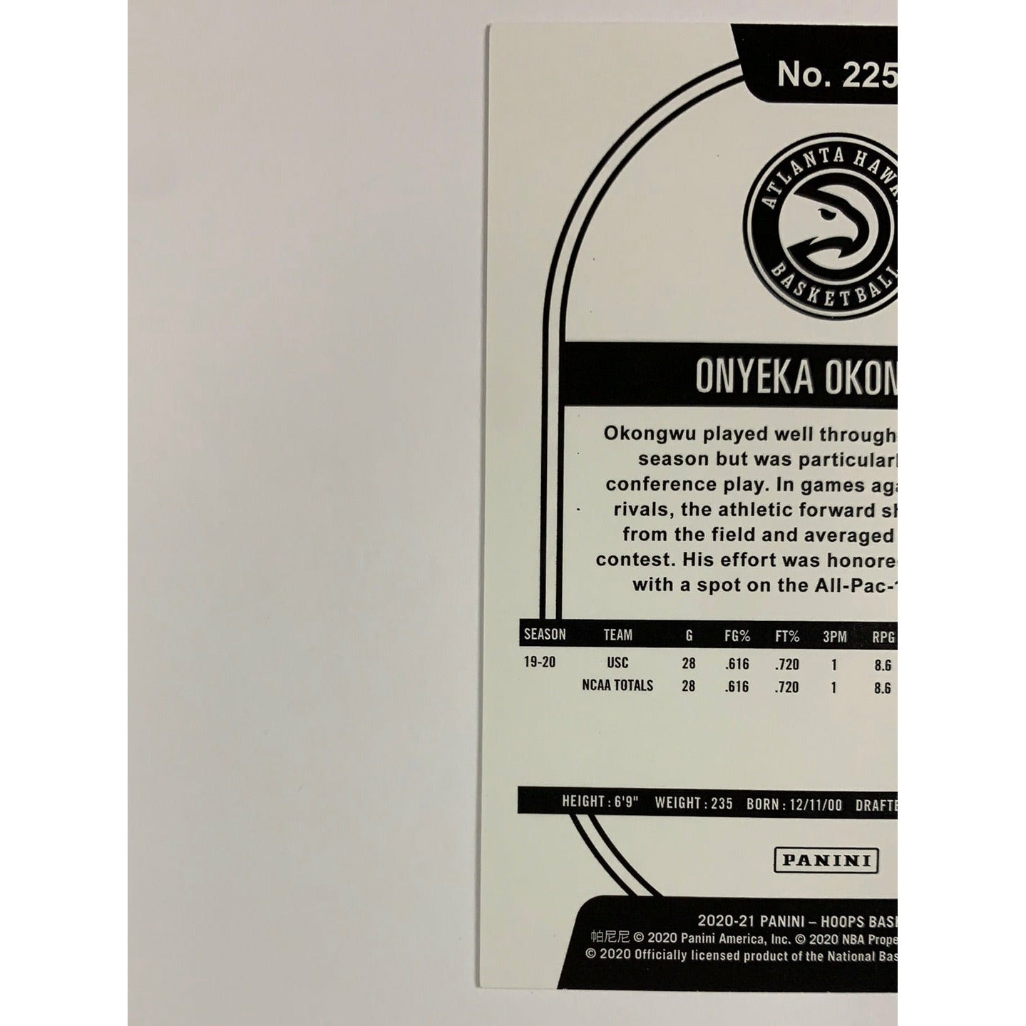 2020-21 Hoops Onyeka Okongwu Winter Parallel RC | Local Legends Cards & Collectibles