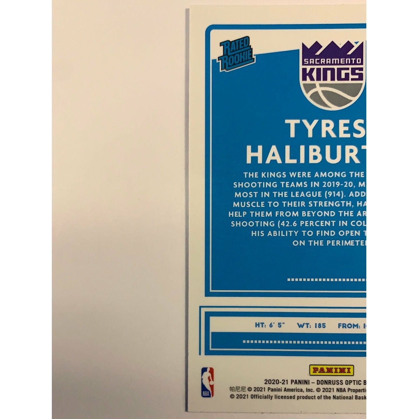 2020-21 Donruss Optic Tyrese Haliburton Rated Rookie | Local Legends Cards & Collectibles