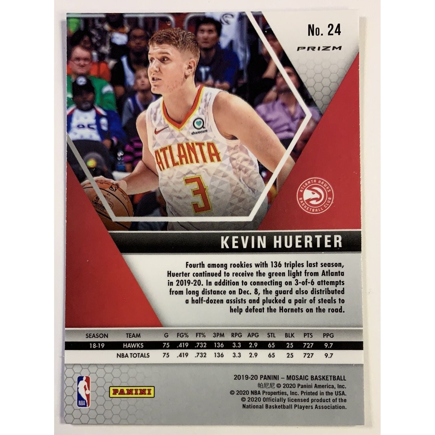 2019-20 Mosaic Kevin Huerter Blue Reactive Prizm | Local Legends Cards & Collectibles