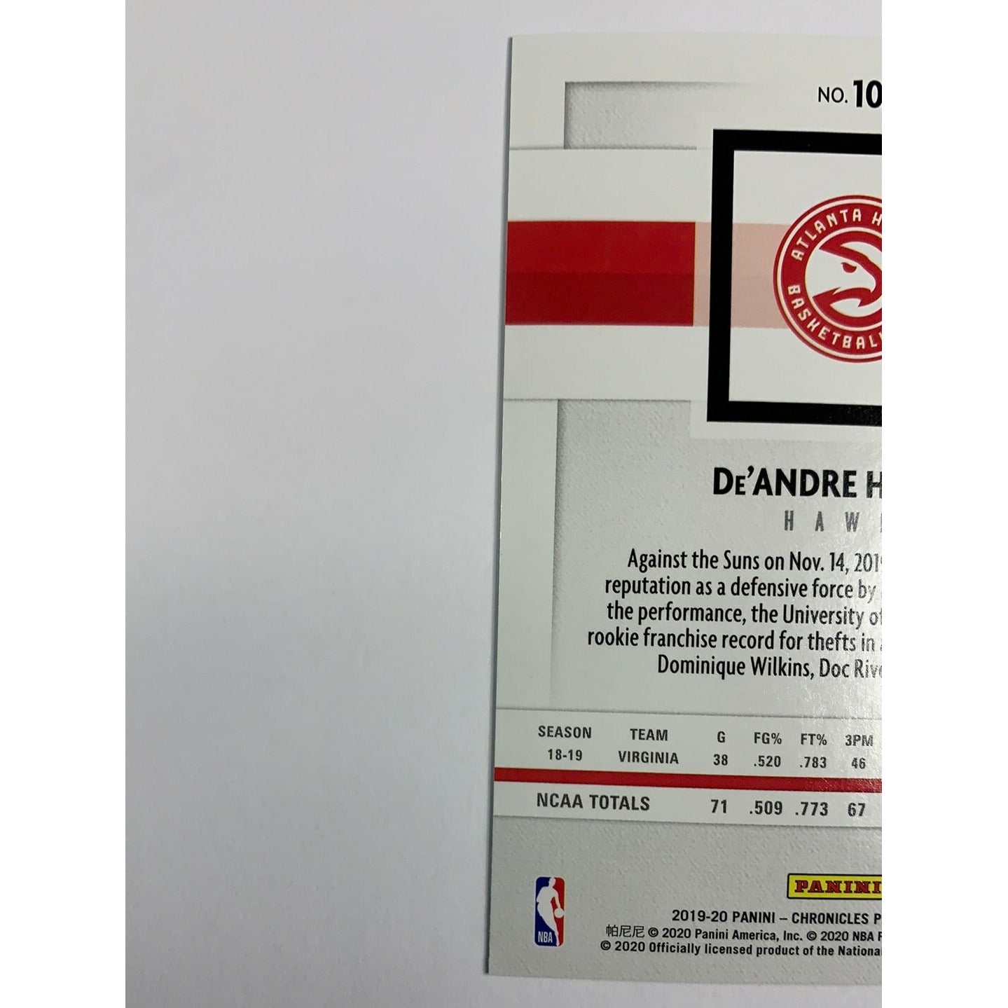 2019-20 Chronicles De’Andre Hunter Rookie Card | Local Legends Cards & Collectibles
