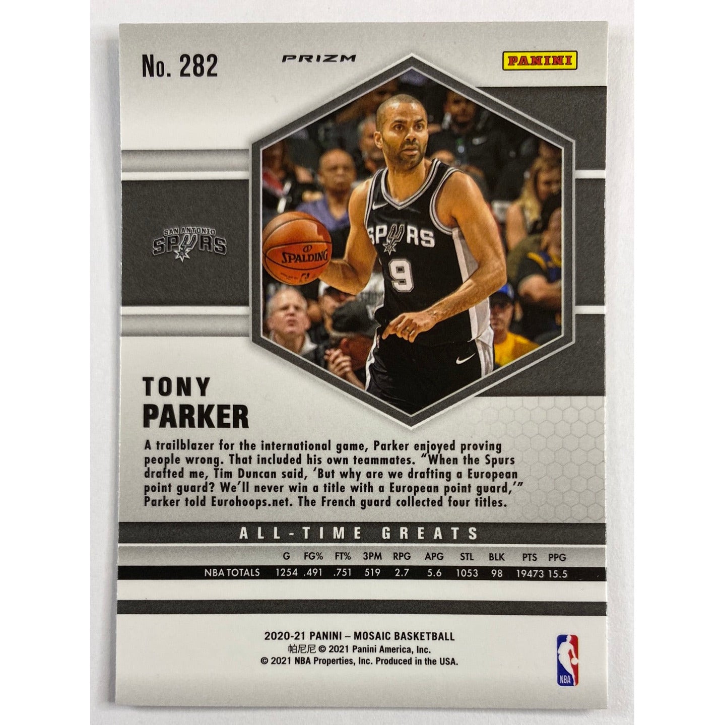 2020-21 Mosaic Tony Parker Green Mosaic Prizm | Local Legends Cards & Collectibles