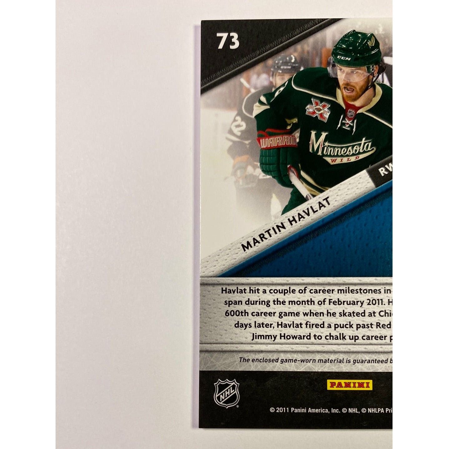 2011-12 Panini Certified Martin Havlat Fabric of the Game /399 | Local Legends Cards & Collectibles