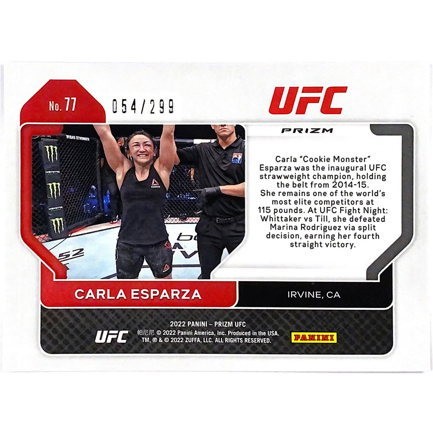 2022 Panini Prizm Carla Esparza Red Holo Prizm 054/299 | Local Legends Cards & Collectibles