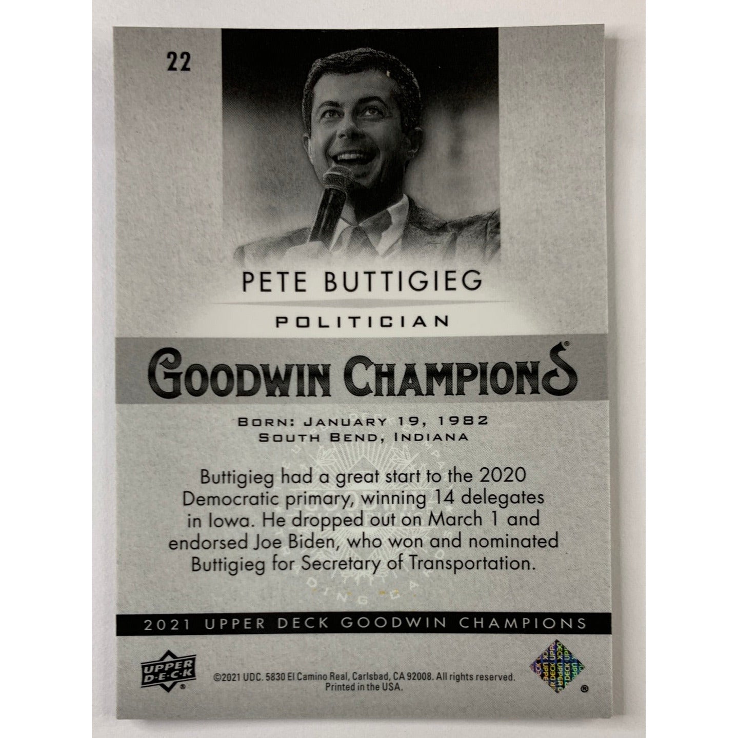 2021 Goodwin Pete Buttigieg Politician /249 | Local Legends Cards & Collectibles