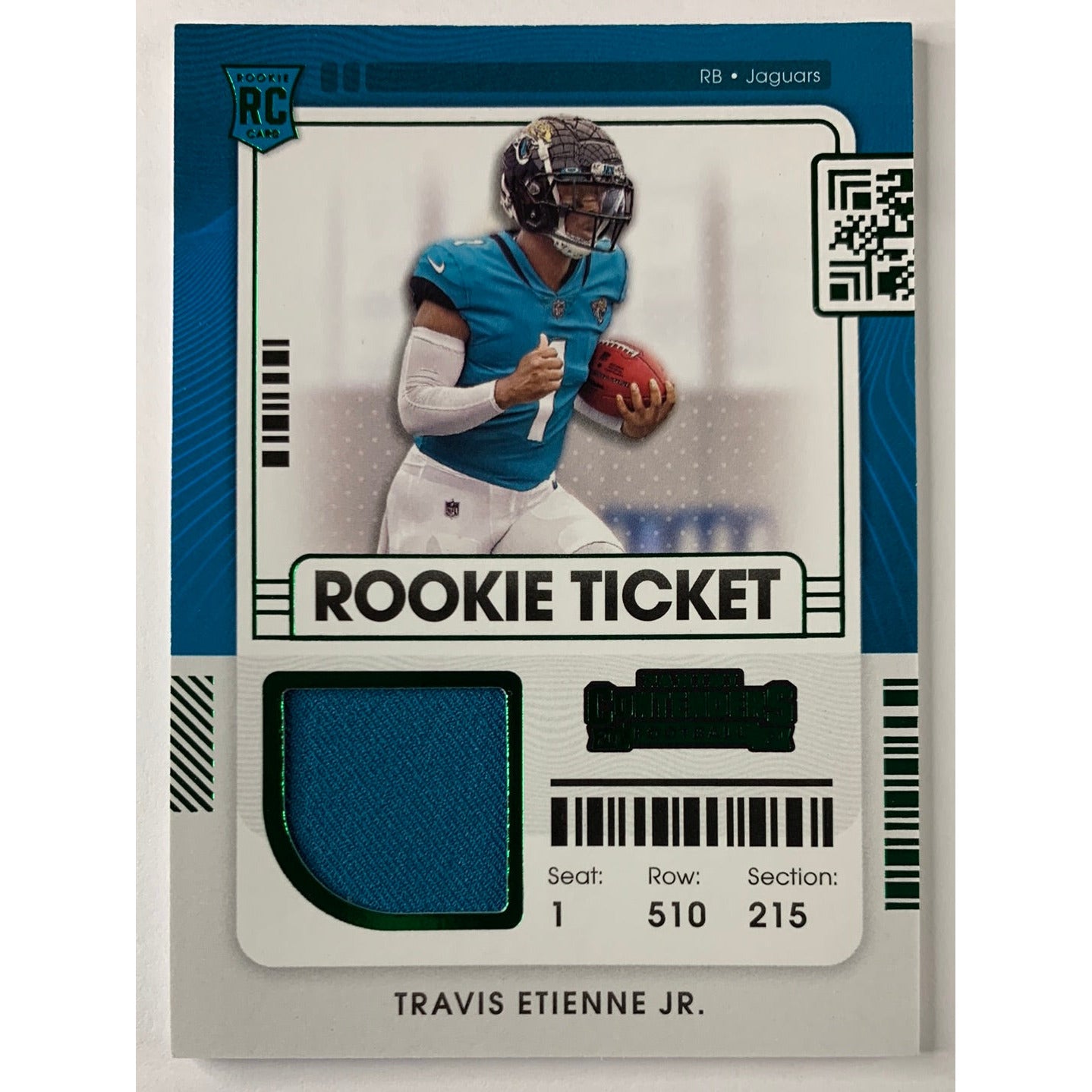 2020 Panini Contenders Green Rookie Ticket Jersey Patch & Rookie