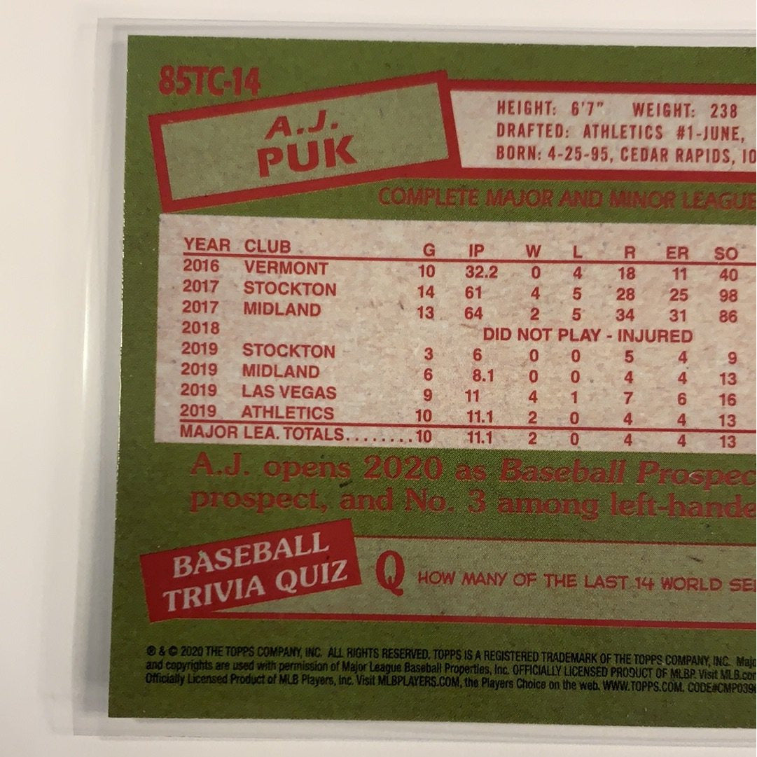 2020 Topps AJ Puk 35th Anniversary Chrome Refractor RC | Local Legends Cards & Collectibles