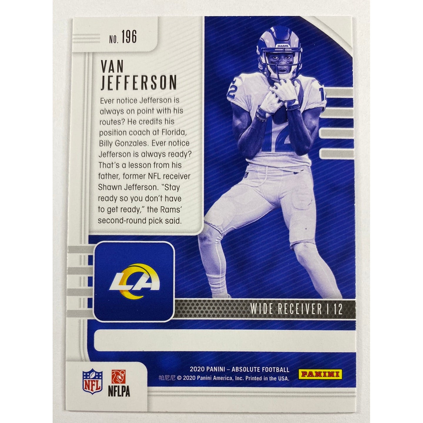2020 Absolute Van Jefferson Green Foil Parallel RC | Local Legends Cards & Collectibles