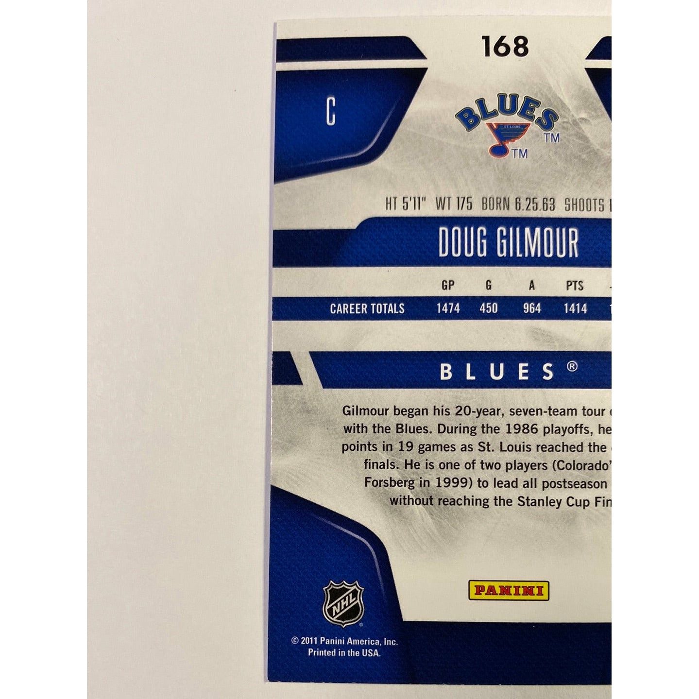 2011-12 Panini Certified Immortals Doug Gilmour | Local Legends Cards & Collectibles