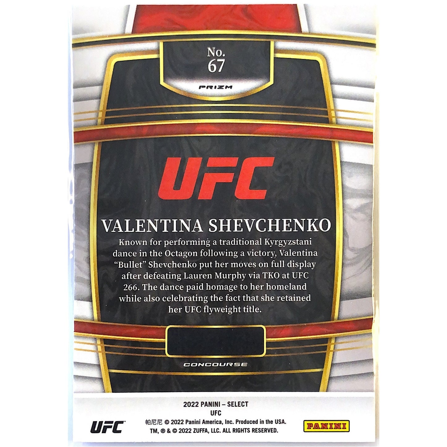2022 Select Valentina Shevchenko Orange Flash Prizm | Local Legends Cards & Collectibles