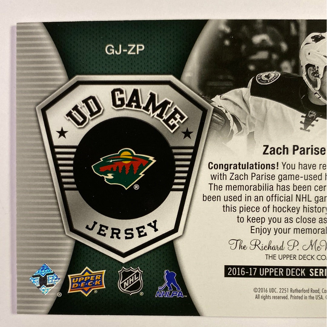 2016-17 Upper Deck Series 1 Zach Parise UD Game Jersey | Local Legends Cards & Collectibles