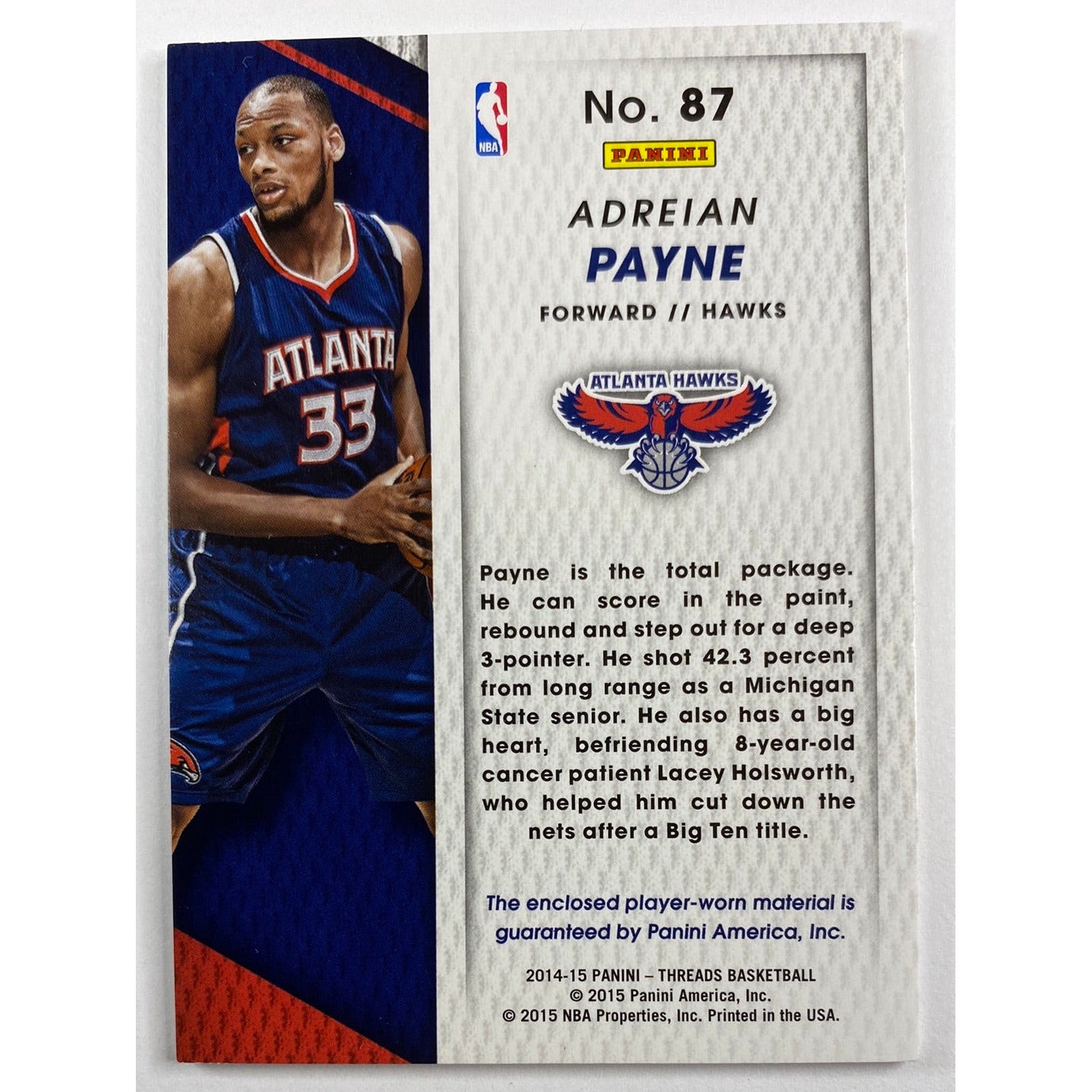 2014-15 Threads Adreian Payne RC Patch | Local Legends Cards & Collectibles