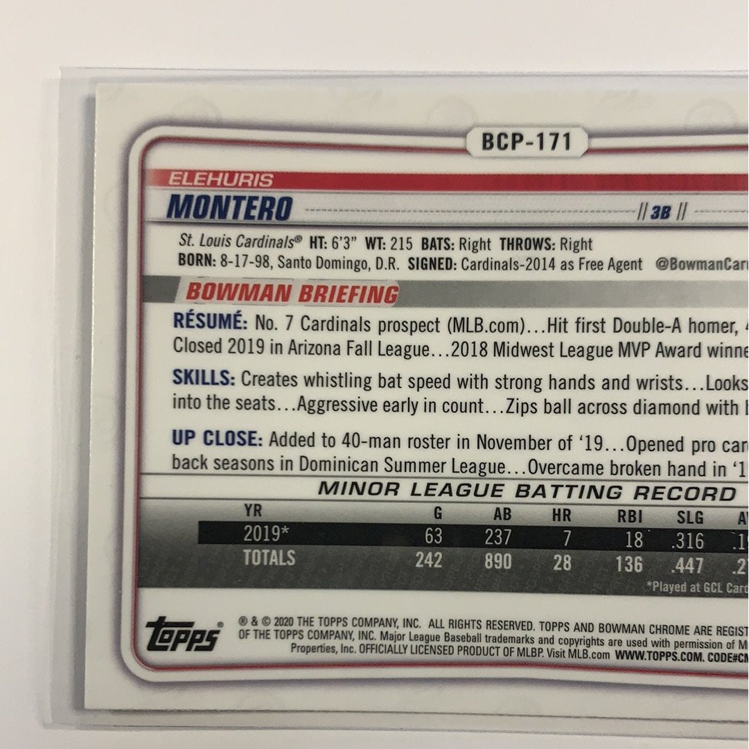 2020 Bowman Elehuris Montero Mojo Refractor | Local Legends Cards & Collectibles