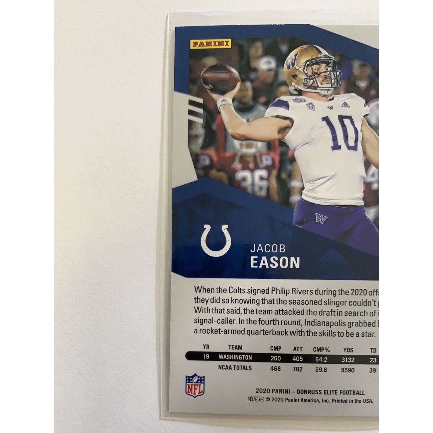 2020 Donruss Elite Jacob Eason RC Pink Parallel | Local Legends Cards & Collectibles
