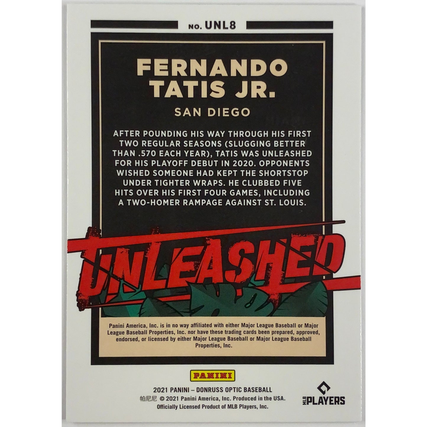 2021 Donruss Optic Fernando Tatis Jr. Unleashed | Local Legends Cards & Collectibles