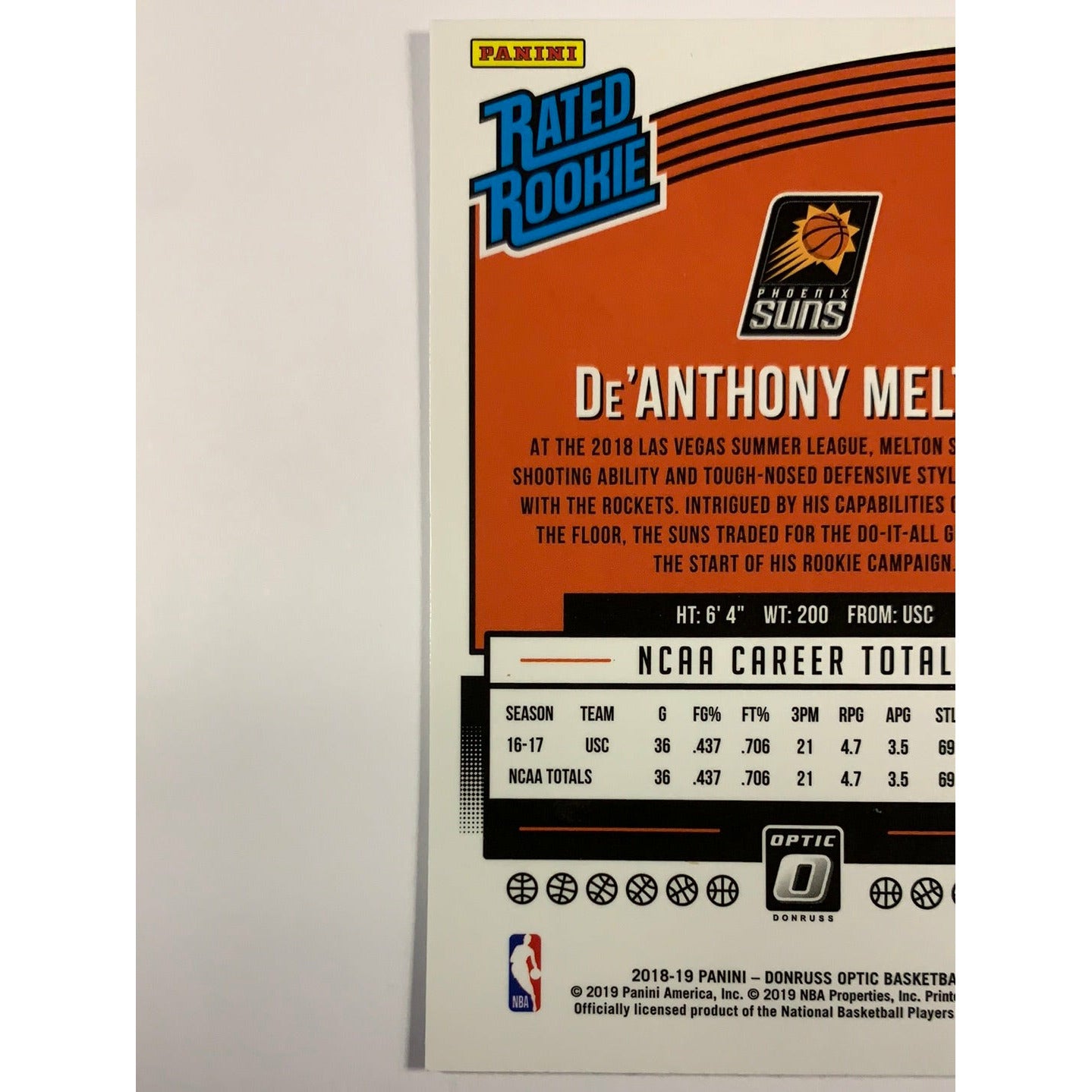 2018-19 Donruss De’Anthony Melton Rated Rookie | Local Legends Cards & Collectibles