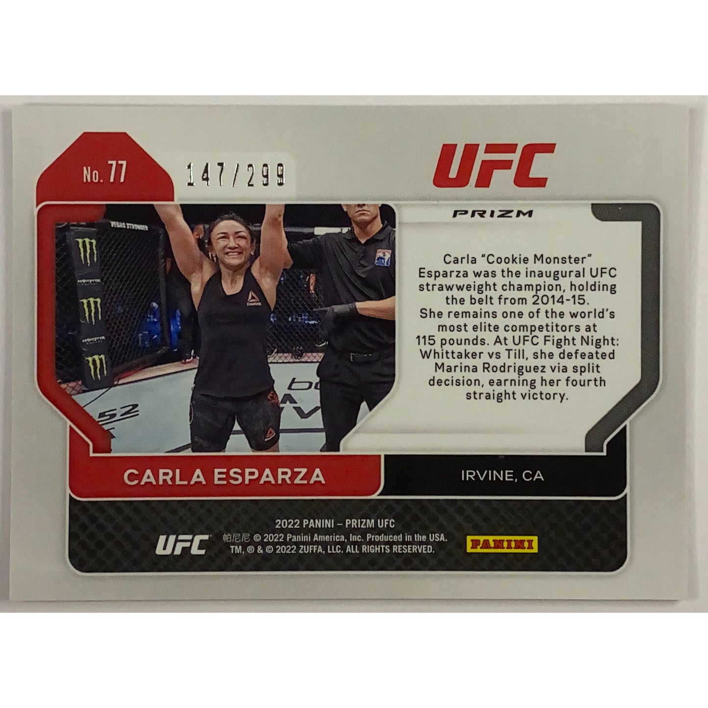2022 Panini Prizm Carla Esparza Red Holo Prizm 147/299 | Local Legends Cards & Collectibles