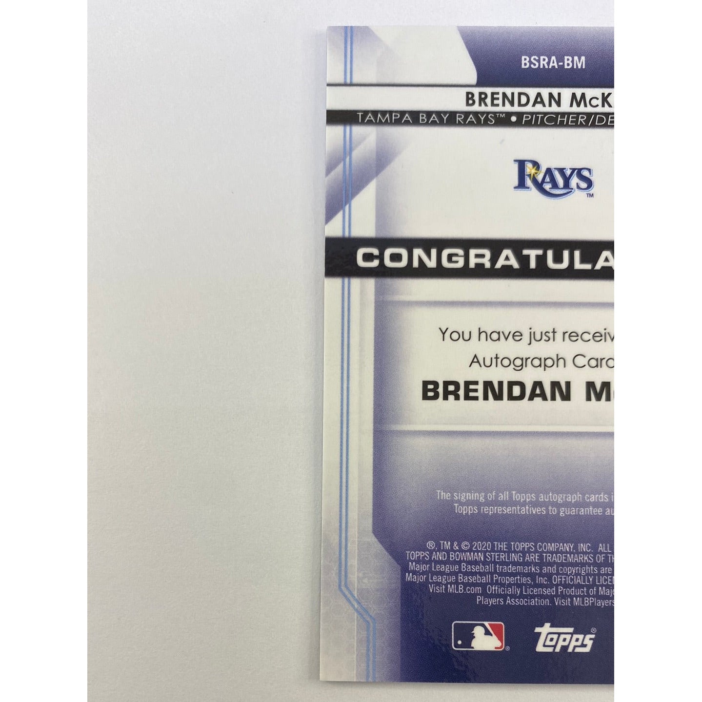 2020 Bowman Sterling Brendan McKay White Sapphire Refractor Rc Auto /125 | Local Legends Cards & Collectibles