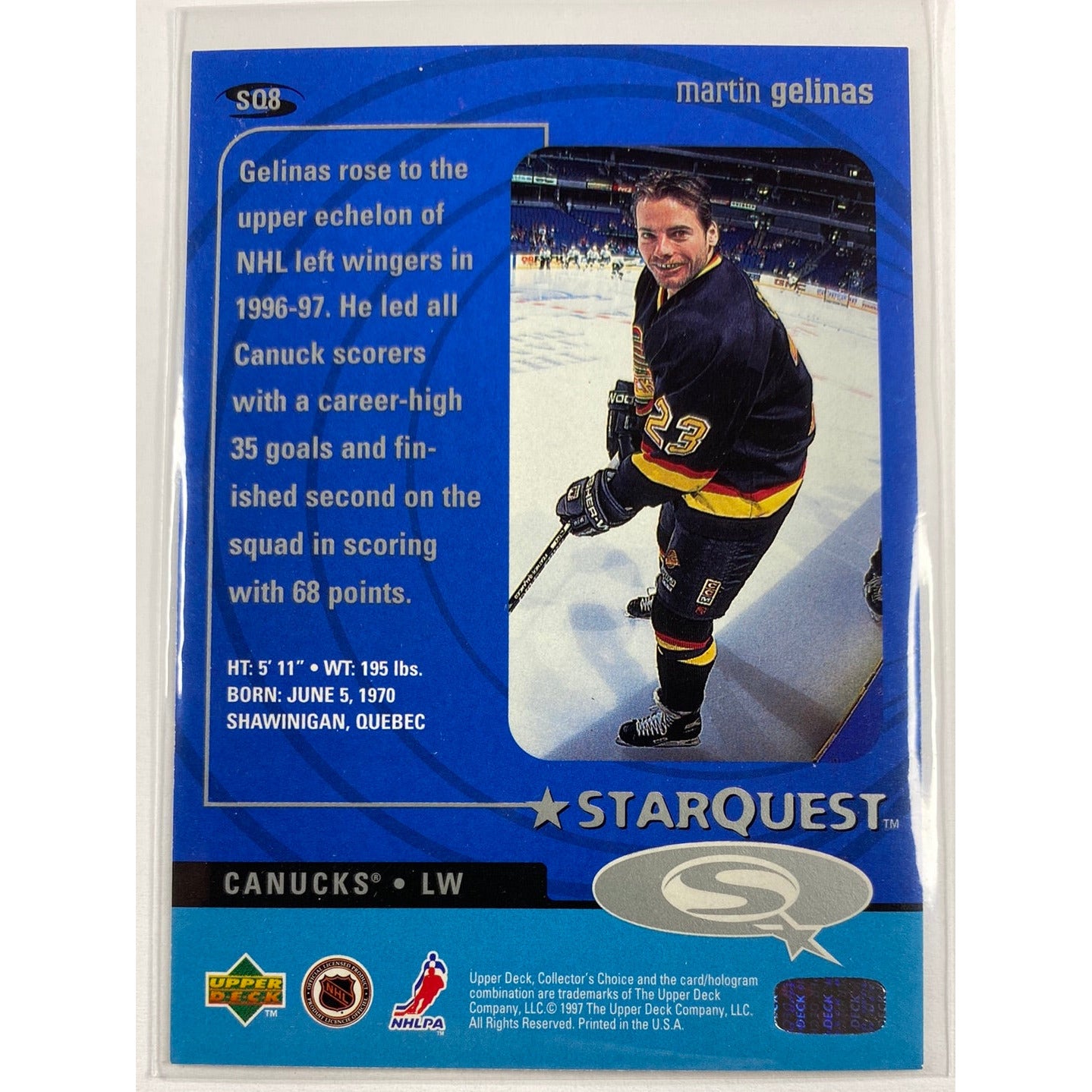 1997-98 Collectors Choice Martin Gelinas Starquest | Local Legends Cards & Collectibles