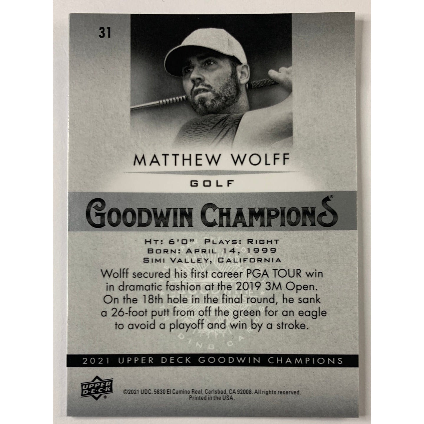 2021 Goodwin Matthew Wolff Holo | Local Legends Cards & Collectibles