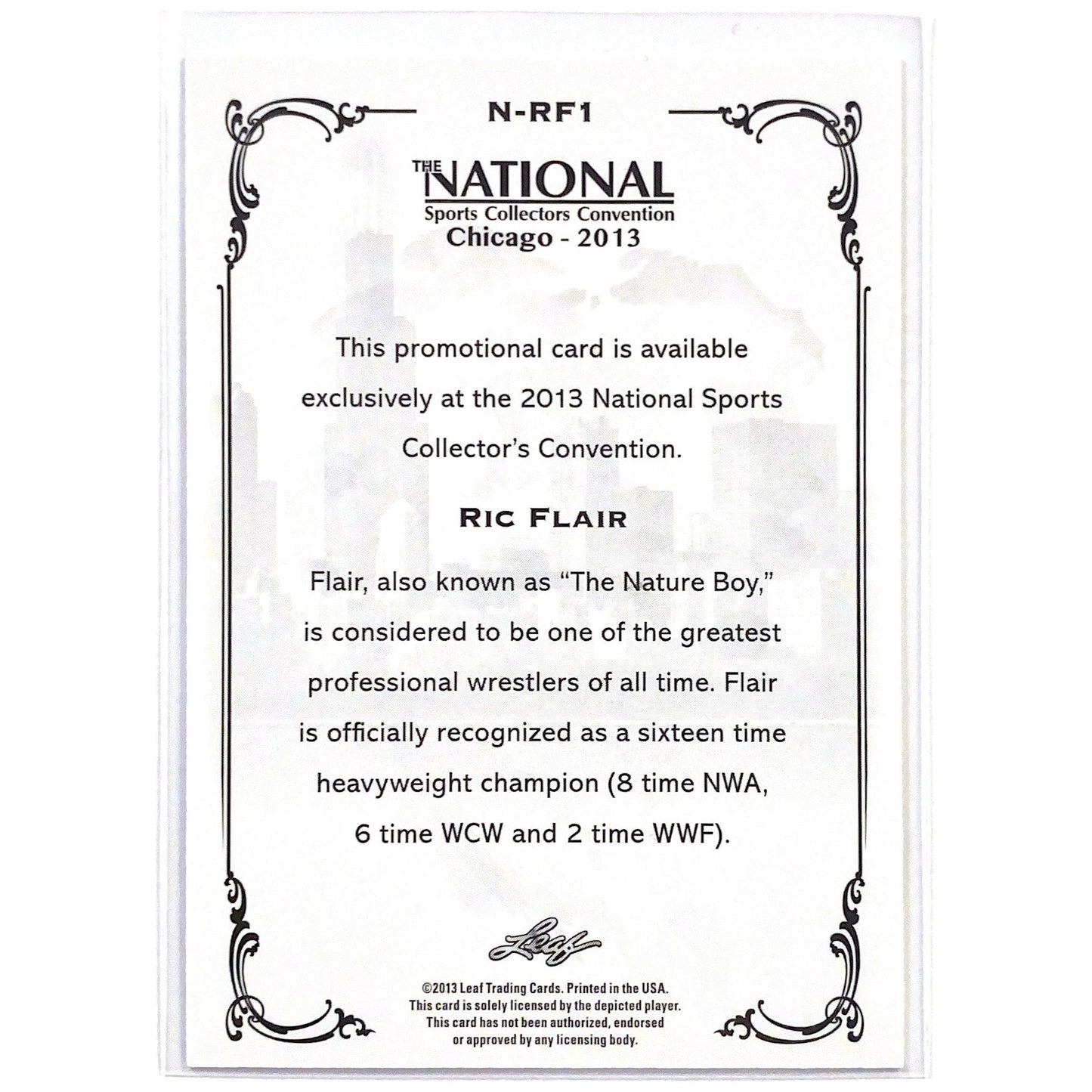 2013 Leaf National Sports Collectors Convention Ric Flair Exclusive Promo #N-RF1 Local Legends Cards & Collectibles