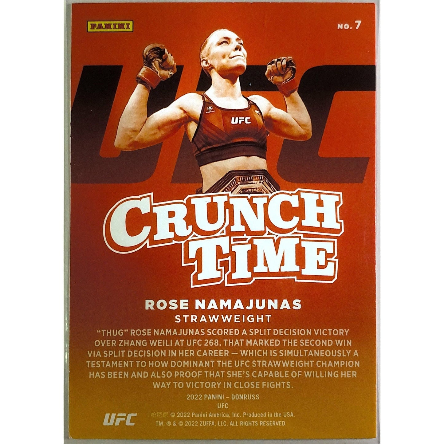 2022 Donruss Rose Namajunas Crunch Time | Local Legends Cards & Collectibles