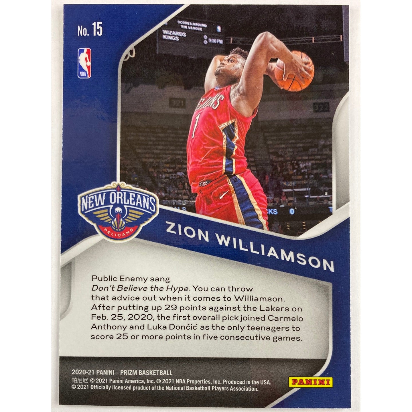 2020-21 Panini Prizm Zion Williamson Dominance | Local Legends Cards & Collectibles