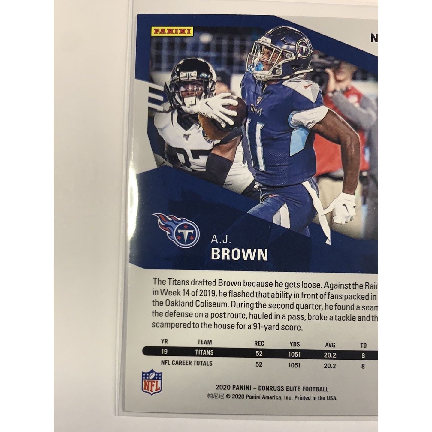 2020 Donruss Elite A.J. Brown Pink Parallel | Local Legends Cards & Collectibles