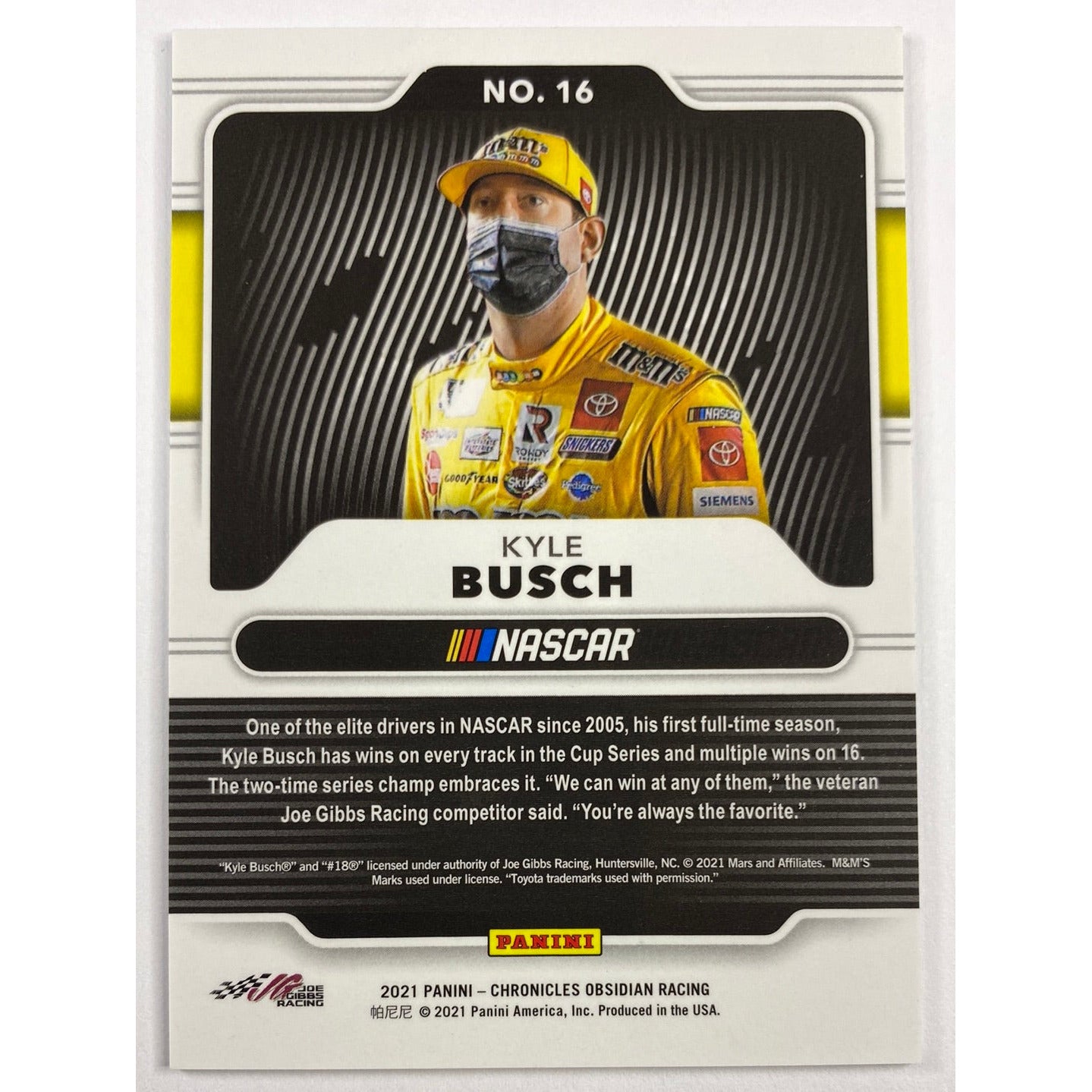 2021 Chronicles Obsidian Kyle Busch | Local Legends Cards & Collectibles