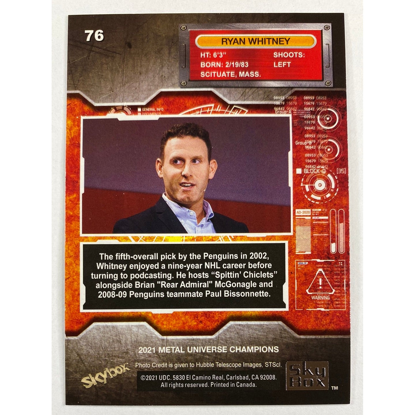 2021 Metal Universe Champions Ryan Whitney | Local Legends Cards & Collectibles