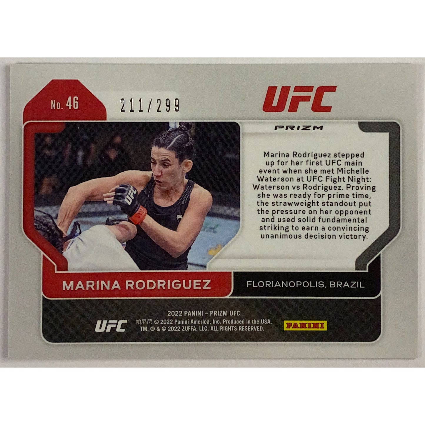 2022 Panini Prizm Marina Rodriguez Red Holo Prizm 211/299 | Local Legends Cards & Collectibles