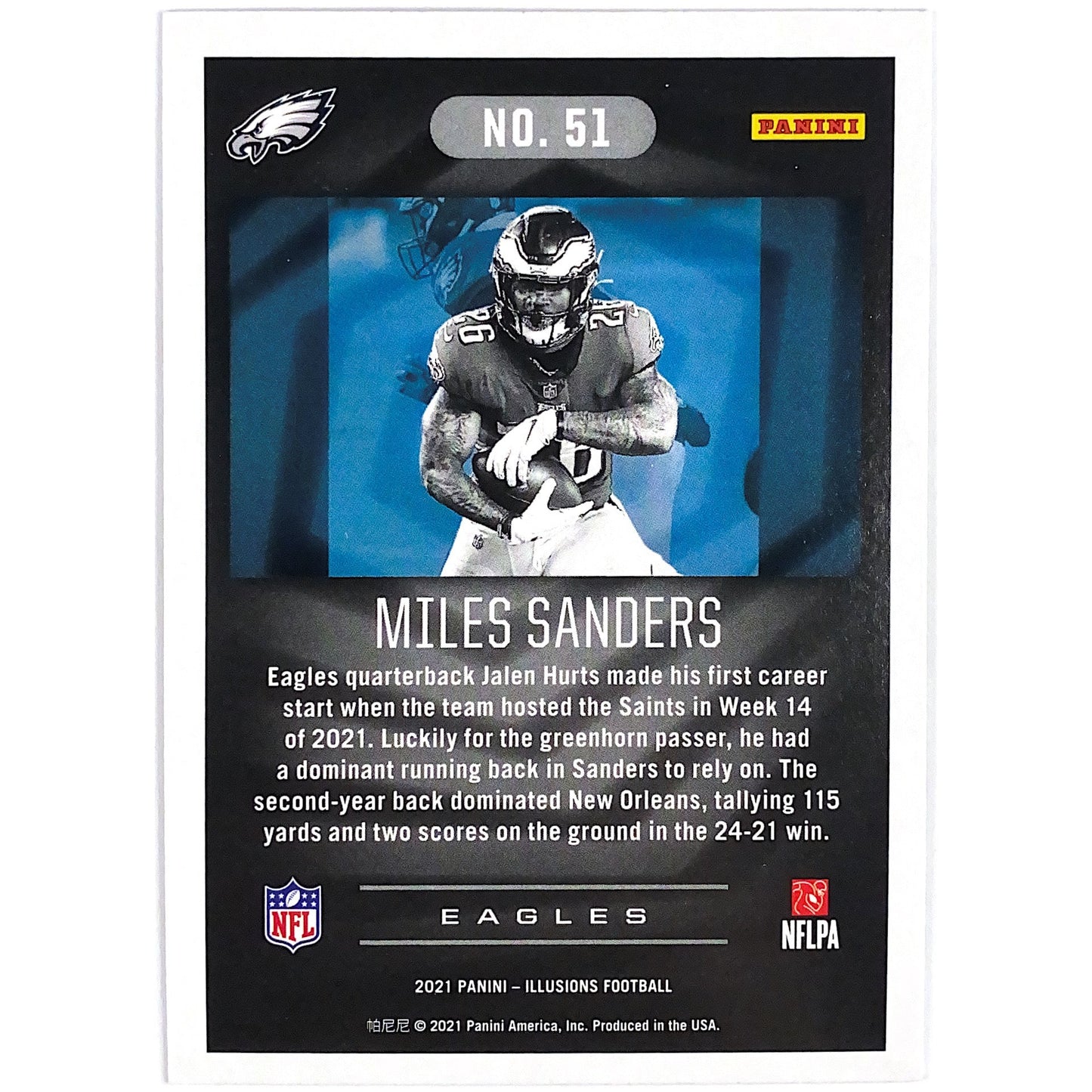 2021 Illusions Miles Sanders Emerald Parallel | Local Legends Cards & Collectibles