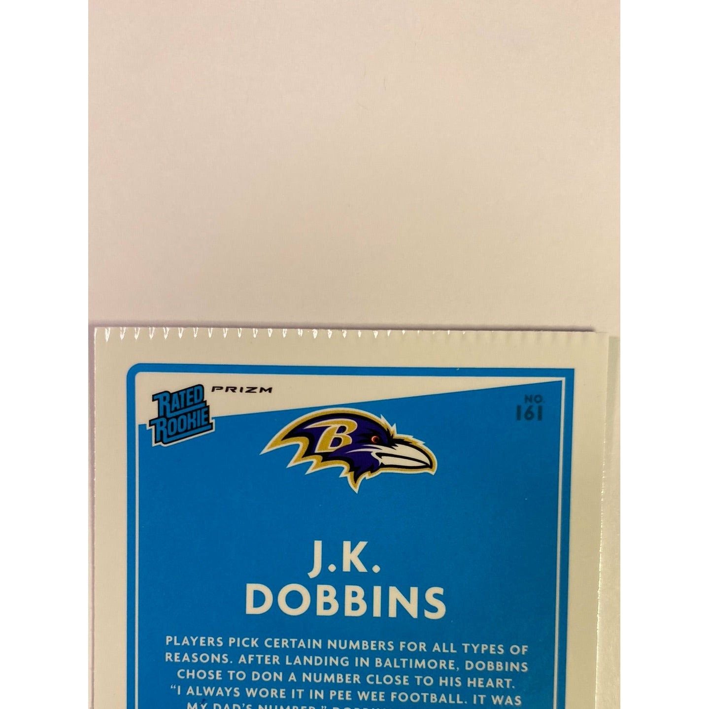 2020 Donruss Optic J.K. Dobbins Rated Rookie Blue Hyper Prizm “Crimped” | Local Legends Cards & Collectibles