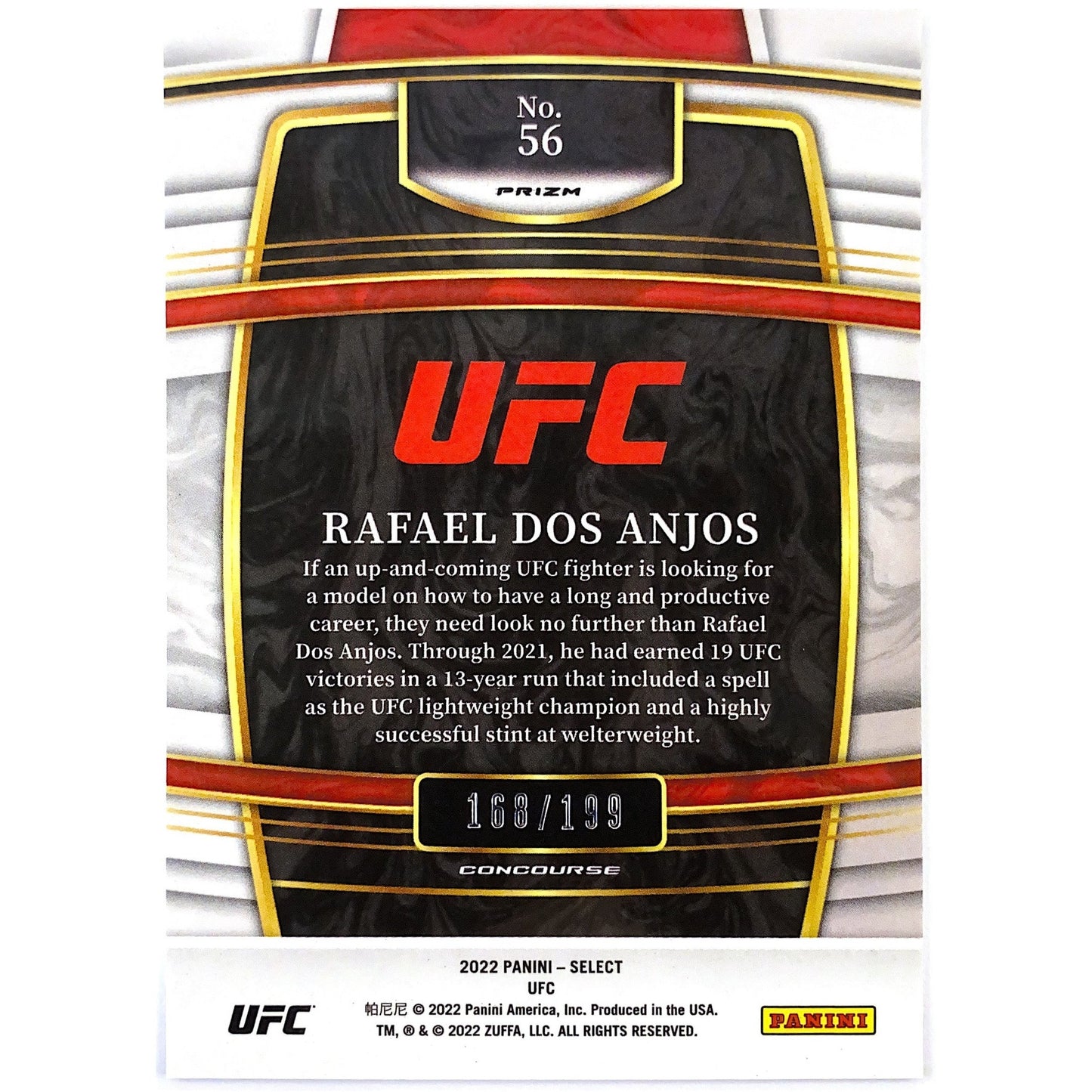 2022 Select Rafael Dos Anjos Blue Prizm /199 | Local Legends Cards & Collectibles