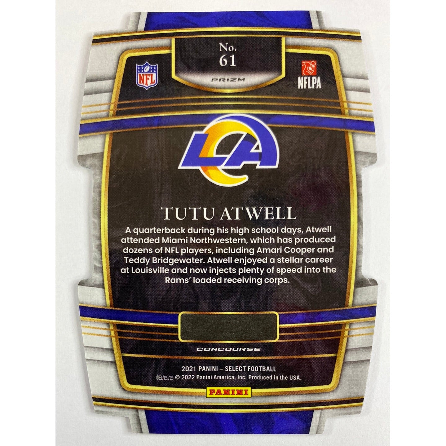 2021 Panini Prizm Tutu Atwell Die Cut Silver Holo Prizm RC | Local Legends Cards & Collectibles