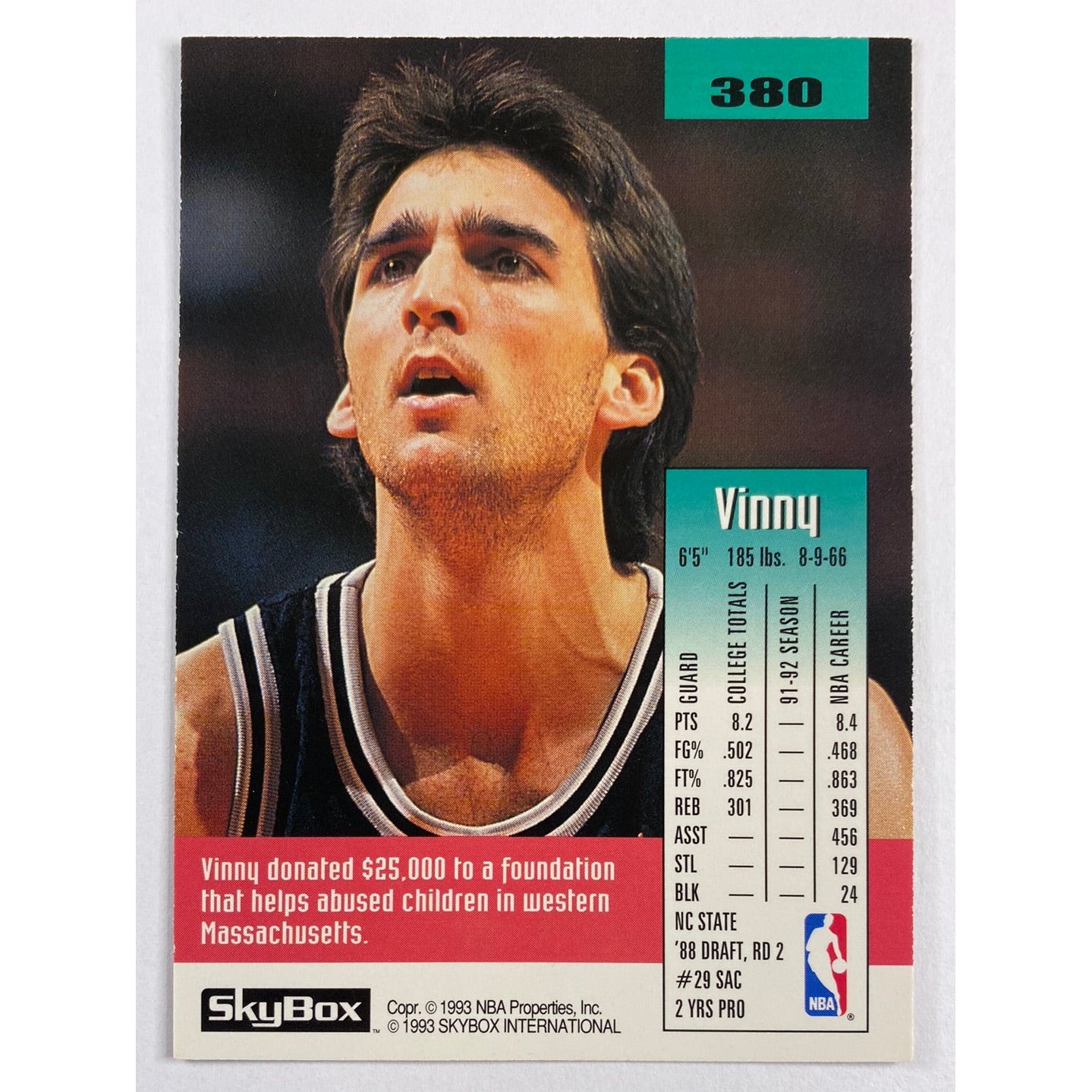 1993-94 Skybox Vinny Del Negro | Local Legends Cards & Collectibles