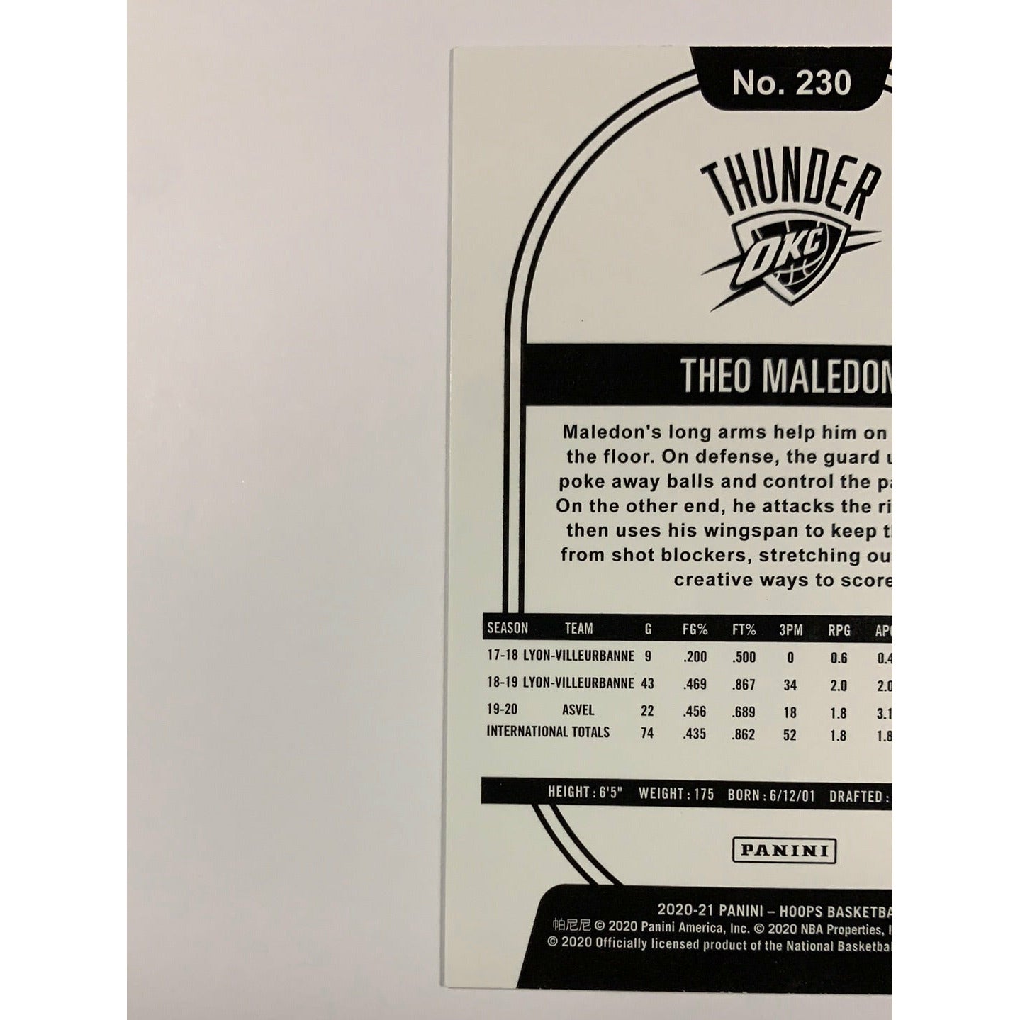 2020-21 Hoops Theo Maledon RC | Local Legends Cards & Collectibles
